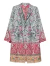 Pierre-louis Mascia Pierre Louis Mascia Silk Printed Single-breasted Coat In Multi