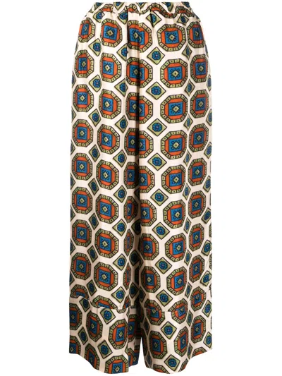 PIERRE-LOUIS MASCIA PIERRE LOUIS MASCIA MULTICOLOURED GEOMETRIC SILK TROUSERS