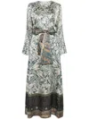 Pierre-louis Mascia Maxikleid Mit Blumen-print In Neutrals