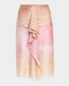 Pierre-louis Mascia Adastrgum Draped Skirt In Pink  Cream Ombre Effect