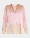 Pierre-louis Mascia Graphic-printed Top In Pink  Cream Ombre Effect