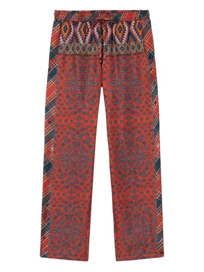 Pierre-louis Mascia Paisley-patterned Drawstring Trousers In Red