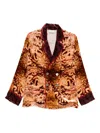Pierre-louis Mascia Paisley-print Double-breasted Jacket In Burgundy