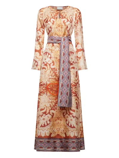 Pierre-louis Mascia Paisley-print Maxi Dress In Pink