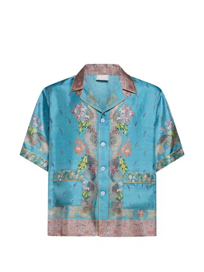 Pierre-louis Mascia Paisley-print Short-sleeve Shirt In Blue