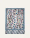 Pierre-louis Mascia Pallino Mixed Patterned Silk Scarf In Blue Red Pearl Multi