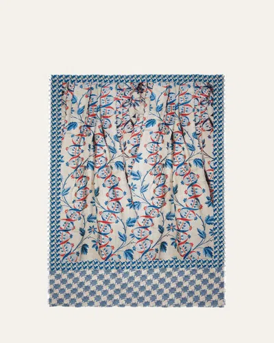 Pierre-louis Mascia Pallino Mixed Patterned Silk Scarf In Blue Red Pearl Multi