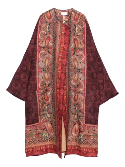 Pierre-louis Mascia Pancake Paisley-print Cape In Brown
