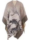 Pierre-louis Mascia Landscape-print Wool Poncho In Multi