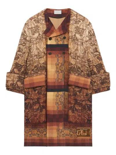Pierre-louis Mascia Pancake Printed Wool Coat In Multi