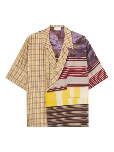 Pierre-louis Mascia Panelled Silk Shirt In Neutral