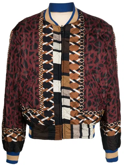 Pierre-louis Mascia Patchwork-design Bomber Jacket In Rot