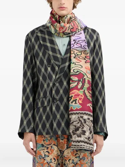 Pierre-louis Mascia Patchwork Floral Scarf In Multi