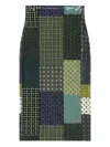 Pierre-louis Mascia Patchwork Midi Skirt In Green