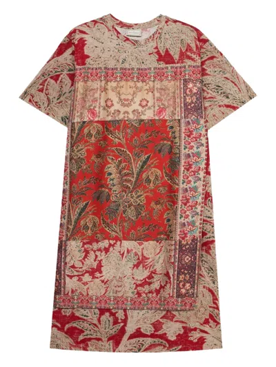 Pierre-louis Mascia Patchwork-print T-shirt In Red
