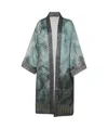 Pierre-louis Mascia Pierre Louis Mascia Wiil And Silk Printed Kimono In Green