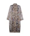 Pierre-louis Mascia Aloe Floral Beige Multicolor Kimono In Gray