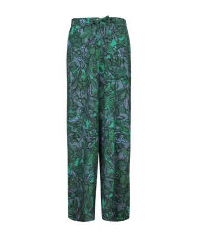 PIERRE-LOUIS MASCIA PATTERN WIDE-LEGGED CASUAL PANTS