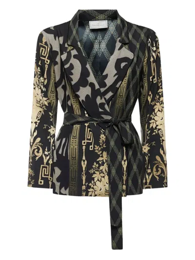 Pierre-louis Mascia Patterned Belted Jacket In Multi