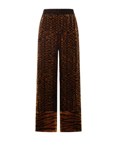 Pierre-louis Mascia Patterned Casual Pants In Brown