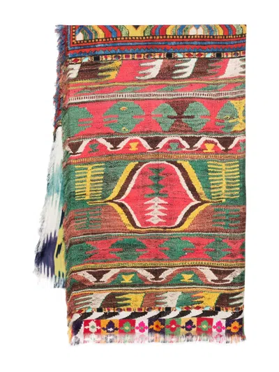 Pierre-louis Mascia Patterned Fringed Scarf