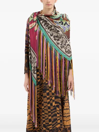 Pierre-louis Mascia Patterned Fringed Scarf In Multi
