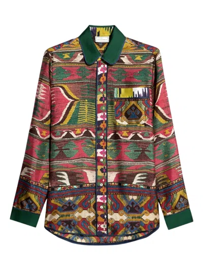 Pierre-louis Mascia Patterned Long-sleeved Shirt In Multi