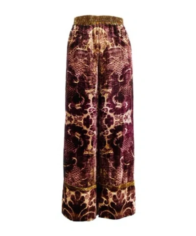 PIERRE-LOUIS MASCIA DAMASK-PRINT VELVET TROUSERS
