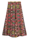 Pierre-louis Mascia Patterned Pleated Skirt In Red
