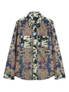 Pierre-louis Mascia Patterned Pocket Shirt In Blue