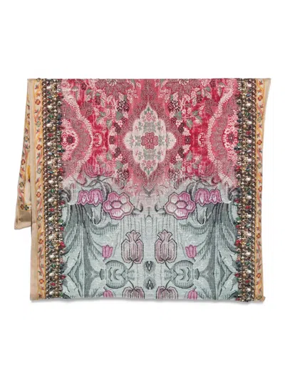 Pierre-louis Mascia Patterned Shawl Scarf In Blue