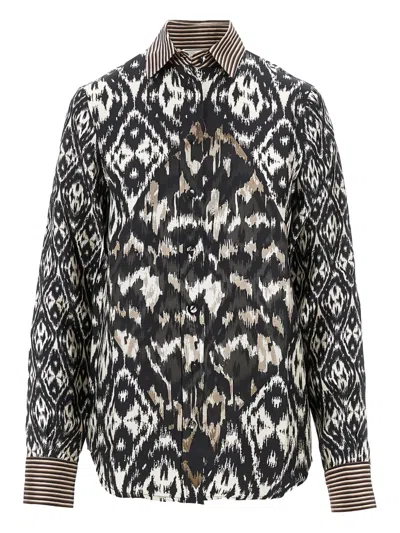 Pierre-louis Mascia Patterned Shirt In Black