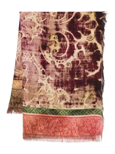 Pierre-louis Mascia Patterned Silk Scarf In Red