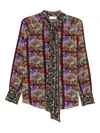 Pierre-louis Mascia Patterned Tie-neck Shirt In Multi
