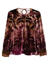 Pierre-louis Mascia Patterned Velvet Blouse In Multi