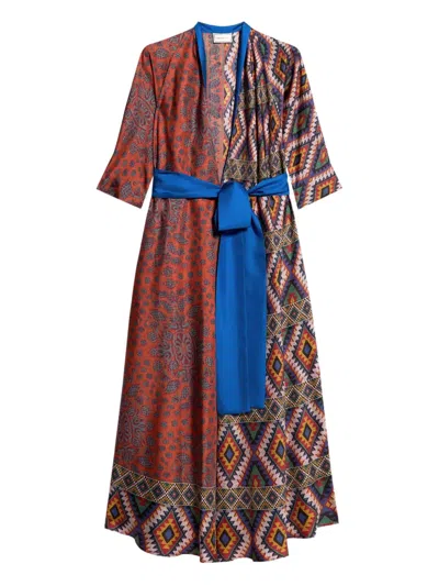 Pierre-louis Mascia Patterned Wrap Maxi Dress In Multi