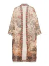 Pierre-louis Mascia Pierre Louis Mascia Wiil And Silk Printed Kimono In Beige