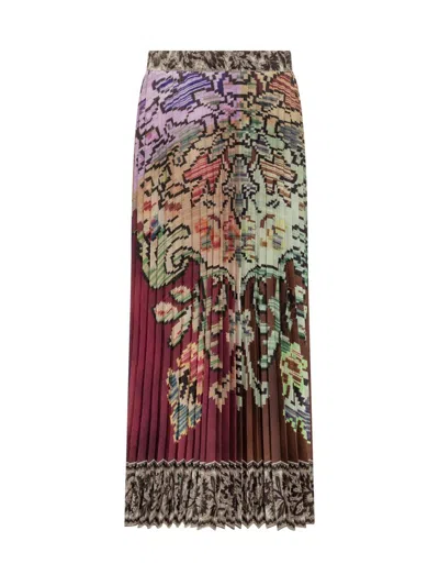 Pierre-louis Mascia Printed Pleated Skirt In Multi
