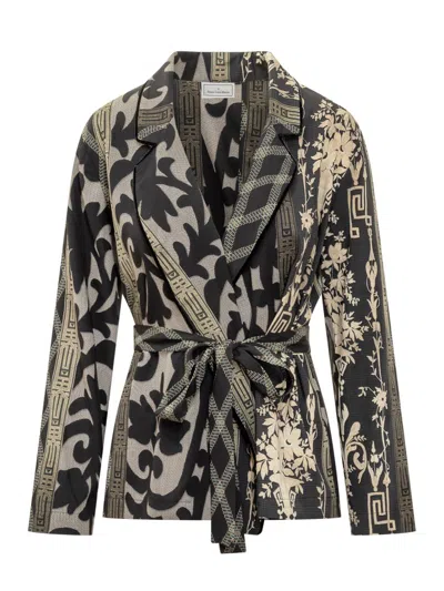 Pierre-louis Mascia Silk Blend Kimono Jacket In Multi