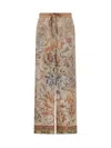 Pierre-louis Mascia Silk Tapestry-style Wide Pants In Brown