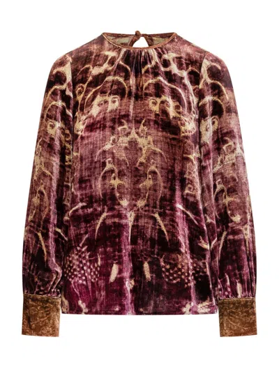 Pierre-louis Mascia Velvet Blouse In Multi