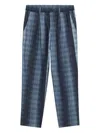 Pierre-louis Mascia Pleat-detailed Checked Trousers In Blue