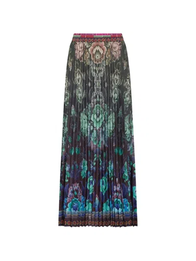 Pierre-louis Mascia Pleated Floral-print Maxi Skirt In Multi