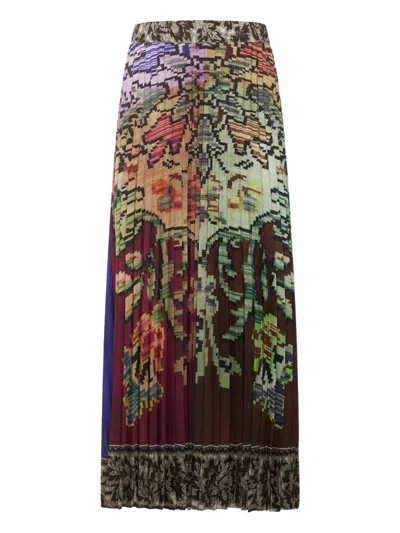 Pierre-louis Mascia Pleated Floral-print Skirt In Multi