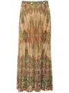 Pierre-louis Mascia Pierre Louis Mascia Printed Silk Skirt In Nude