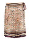 Pierre-louis Mascia Pleated Skirt With Floral And Geometric Patterns