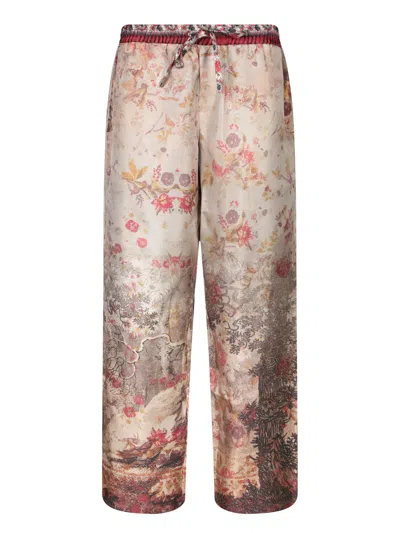 PIERRE-LOUIS MASCIA PRINTED BEIGE-RED PANTS