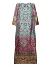 Pierre-louis Mascia Printed Bell-sleeve Dress In Multi