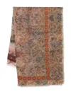 Pierre-louis Mascia Floral-print Frayed-edge Scarf In Multi