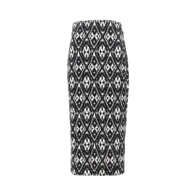 Pierre-louis Mascia Printed Chenille Pencil Skirt In Black